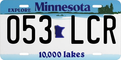 MN license plate 053LCR