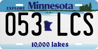 MN license plate 053LCS