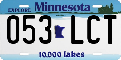 MN license plate 053LCT