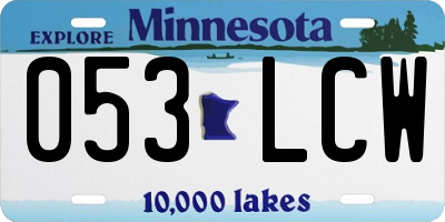MN license plate 053LCW