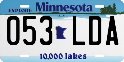 MN license plate 053LDA