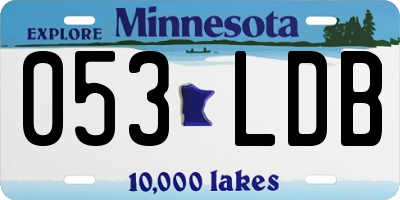 MN license plate 053LDB