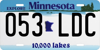 MN license plate 053LDC