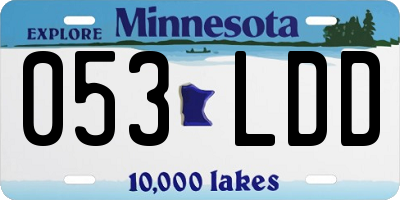 MN license plate 053LDD