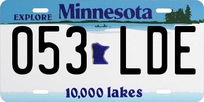 MN license plate 053LDE