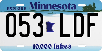 MN license plate 053LDF