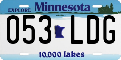 MN license plate 053LDG