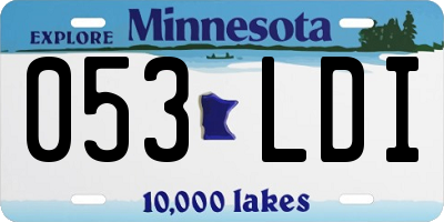 MN license plate 053LDI