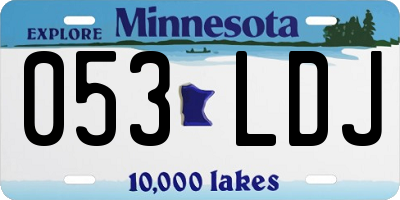 MN license plate 053LDJ