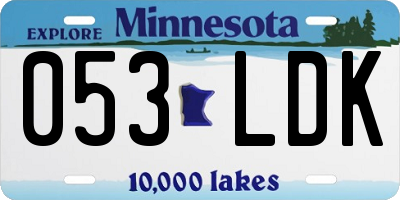 MN license plate 053LDK