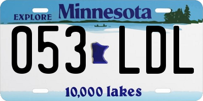 MN license plate 053LDL