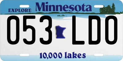MN license plate 053LDO