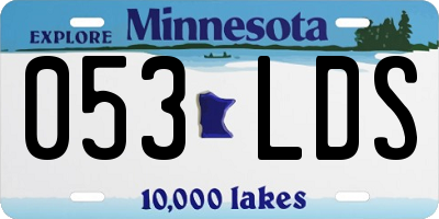 MN license plate 053LDS