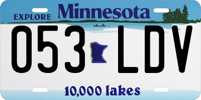 MN license plate 053LDV
