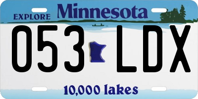 MN license plate 053LDX