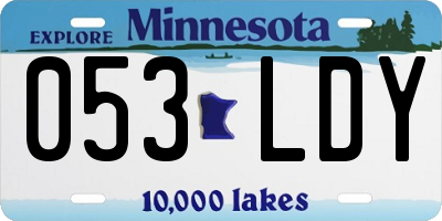 MN license plate 053LDY