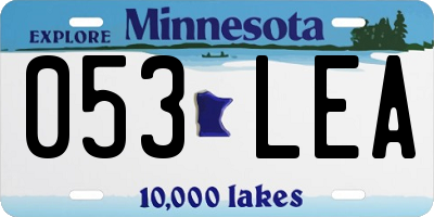 MN license plate 053LEA