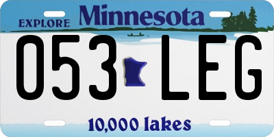 MN license plate 053LEG