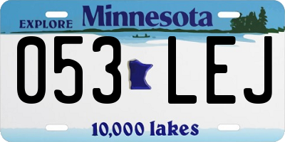 MN license plate 053LEJ