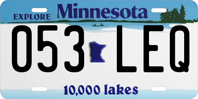 MN license plate 053LEQ