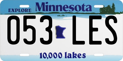 MN license plate 053LES