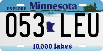 MN license plate 053LEU
