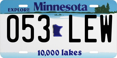 MN license plate 053LEW