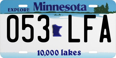 MN license plate 053LFA