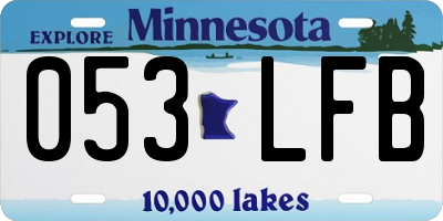 MN license plate 053LFB