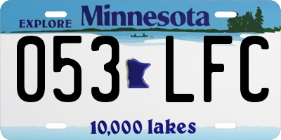 MN license plate 053LFC
