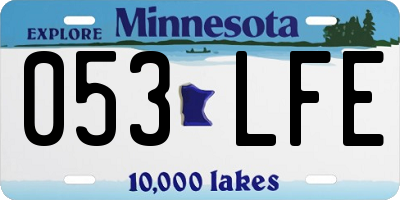 MN license plate 053LFE