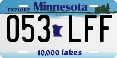 MN license plate 053LFF