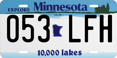 MN license plate 053LFH