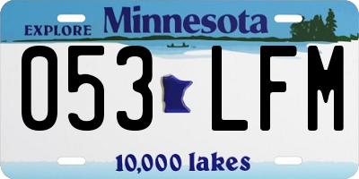 MN license plate 053LFM