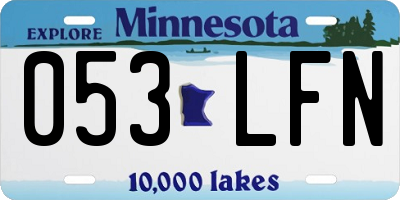 MN license plate 053LFN