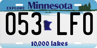MN license plate 053LFO