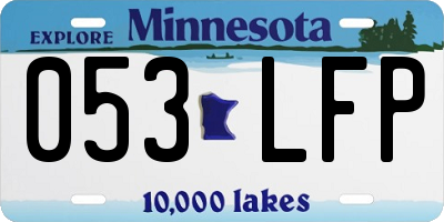 MN license plate 053LFP