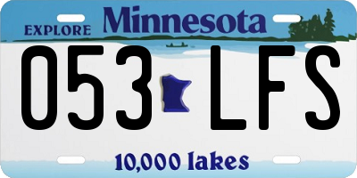 MN license plate 053LFS