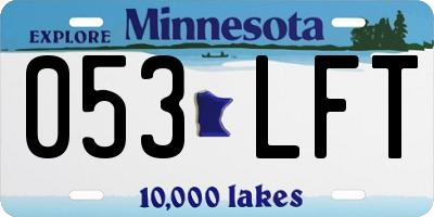 MN license plate 053LFT