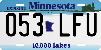MN license plate 053LFU