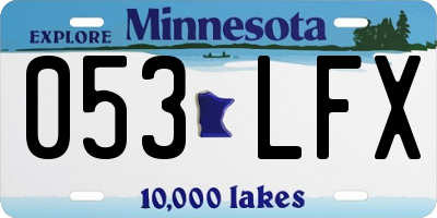 MN license plate 053LFX