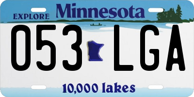 MN license plate 053LGA