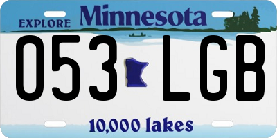 MN license plate 053LGB