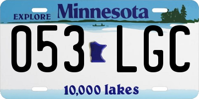 MN license plate 053LGC