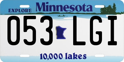 MN license plate 053LGI