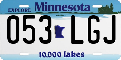 MN license plate 053LGJ