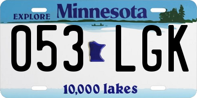 MN license plate 053LGK