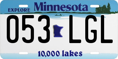 MN license plate 053LGL