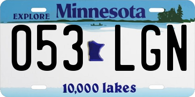 MN license plate 053LGN