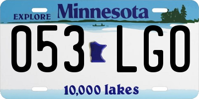 MN license plate 053LGO